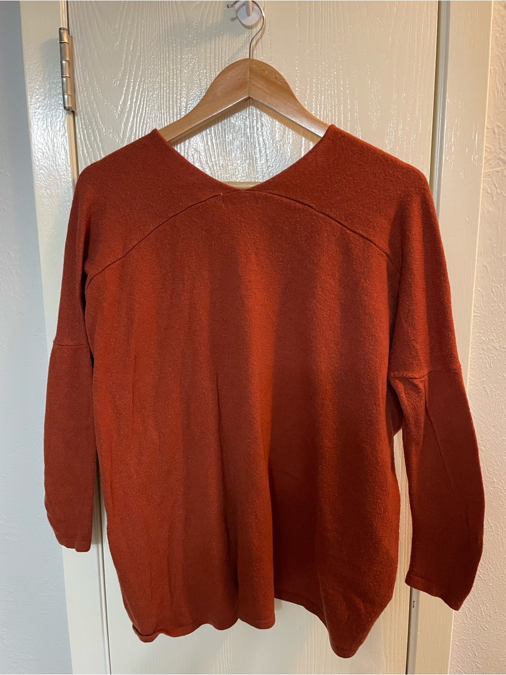 Miracle USA Rust Angora Blend Oversized V-Neck Sweater S/M - Picture 4 of 8